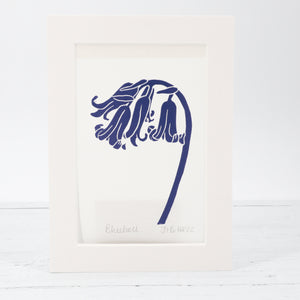 Bluebell linocut print