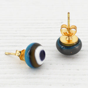 Venetian milifiori coloured glass stud earrings