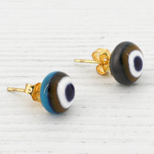 Load image into Gallery viewer, Venetian milifiori coloured glass stud earrings