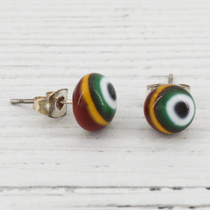 Venetian milifiori coloured glass stud earrings