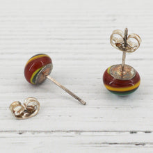 Load image into Gallery viewer, Venetian milifiori coloured glass stud earrings