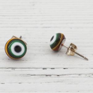 Venetian milifiori coloured glass stud earrings