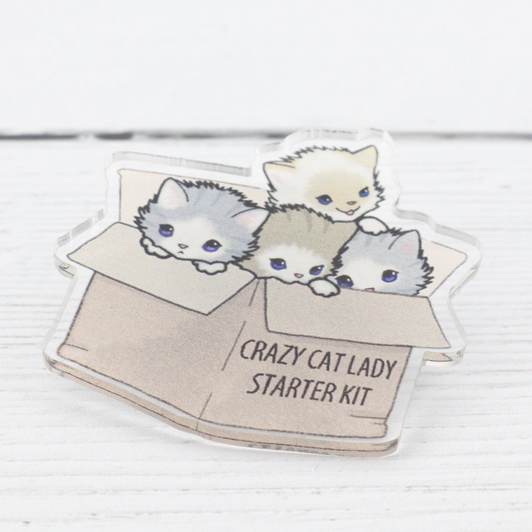 Crazy Cat Lady starter kit brooch