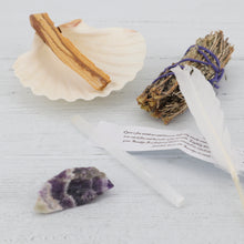 Load image into Gallery viewer, Sage smudging with amethyst crystal kit