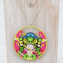 Load image into Gallery viewer, Double sided Frog Face urban art pendant necklace