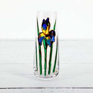 Hand painted rounded iris vase