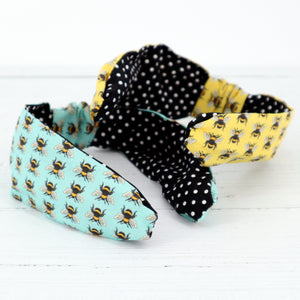 Fabric knot bee headband