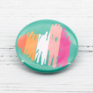 Scribbled heart pride flag badges