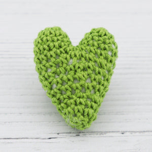 Crochet heart brooch