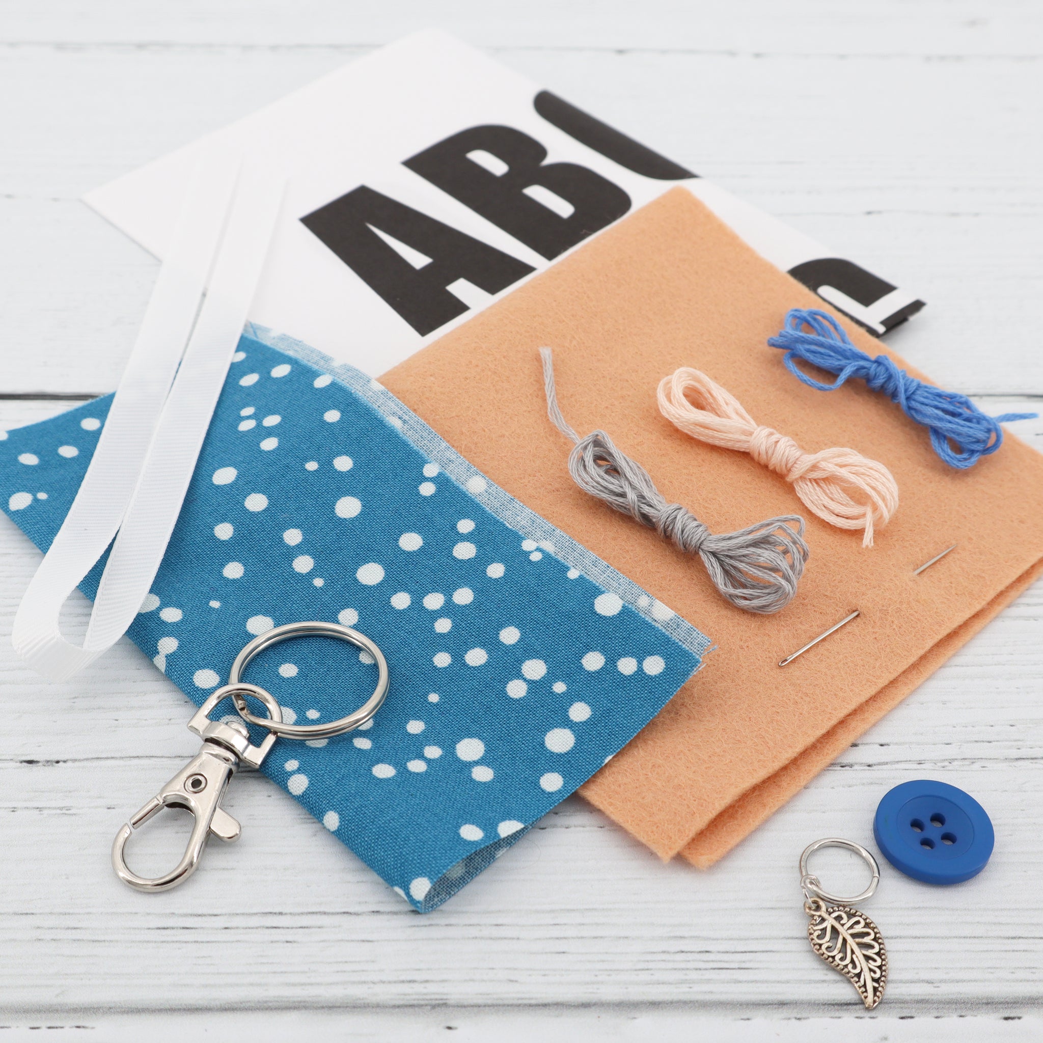 Custom Key Rings Fabric Make your own fabric letter keyring kit – Made in Ashford