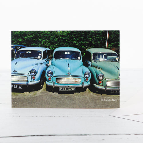 Morris Minor classic car greetings card