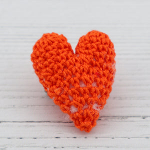 Crochet heart brooch