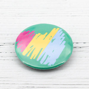 Scribbled heart pride flag badges