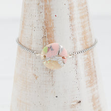 Load image into Gallery viewer, Pink and silver marbled adjustable bracelet