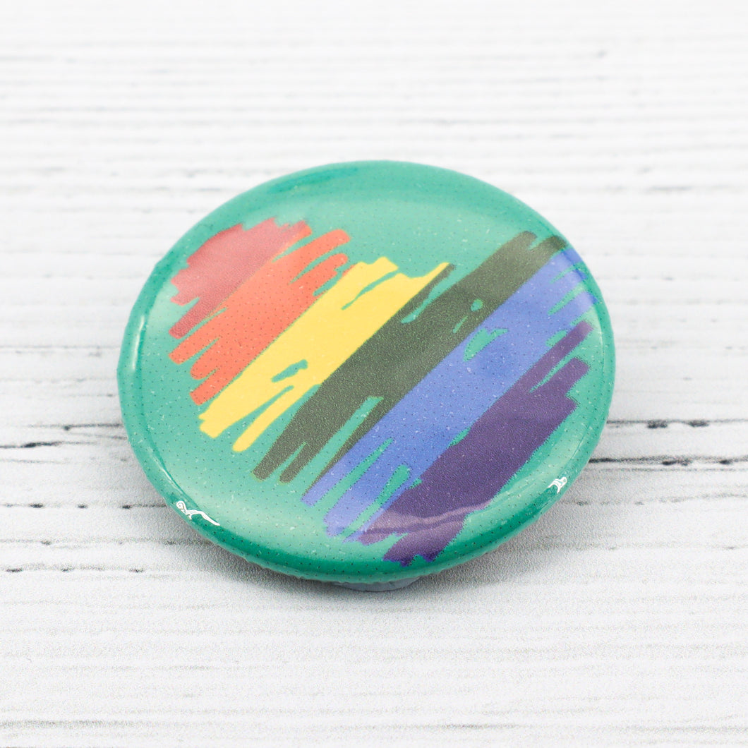 Scribbled heart pride flag badges