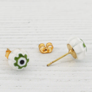 Venetian milifiori coloured glass stud earrings