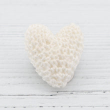 Load image into Gallery viewer, Crochet heart brooch