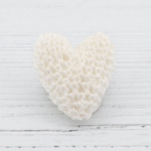 Crochet heart brooch