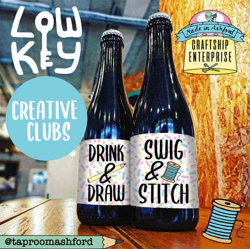 Swig & Stitch and Drink & Draw FREE @Low Key The Tap Room 1st Thurs of the month 7.30 onwards