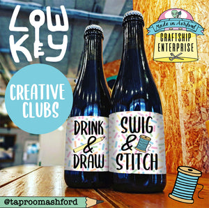 Swig & Stitch and Drink & Draw FREE @Low Key The Tap Room 1st Thurs of the month 7.30 onwards