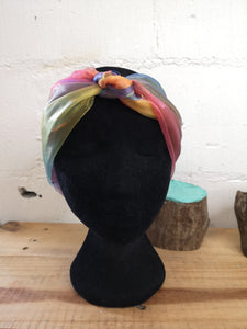 Rainbow Chiffon Square Headscarf Rainbow Trim