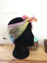 Load image into Gallery viewer, Rainbow Chiffon Square Headscarf Rainbow Trim