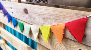 Mini magnetic rainbow bunting